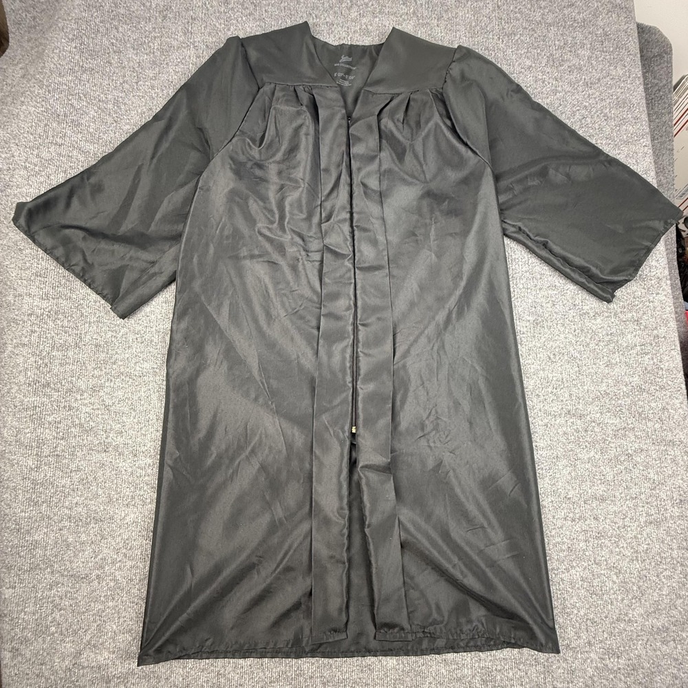Jostens Graduation Robe Gown Unisex One Size Black BDG Collection Zip Front